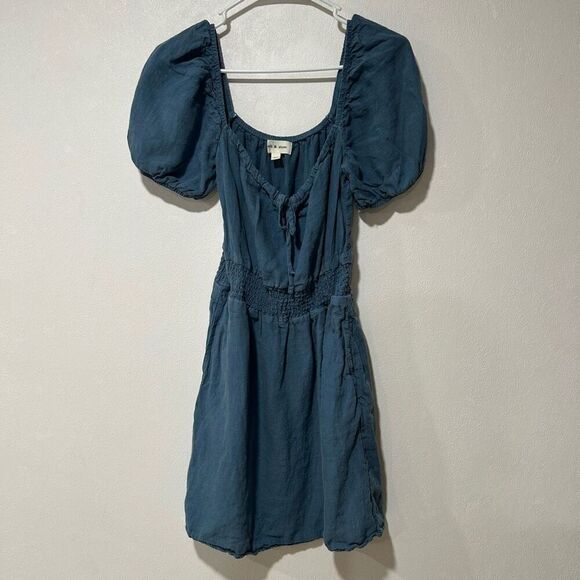 Cloth & Stone Linen Tie-Front Mini Dress | Anthropologie XS - Picture 3 of 6